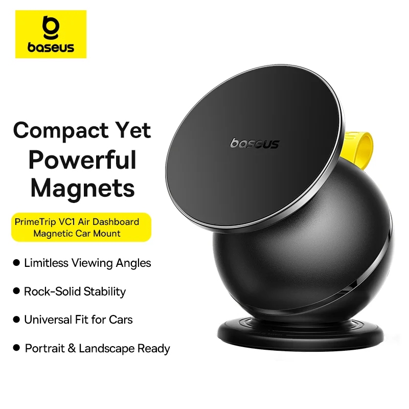 Picture of Baseus Magnetic Car Holder PrimeTrip VC1 Air Dashboard Magnetic Rotating Car Mount Cosmic Black