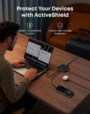 Picture of Anker Nano USB C Charger, 6-Port Charging Station with Ultra-fast 130W Output, 4 USB-C, 2 USB-A Ports, Compact and Stylish, For iPhone 16/15/14 Series, iPad, MacBook, Pixel, Galaxy, and More