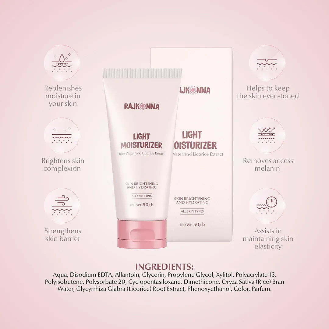 Buy Rajkonna Light Moisturizer With Rice Water And Licorice Extract (50gm) at Best Price In Bangladesh