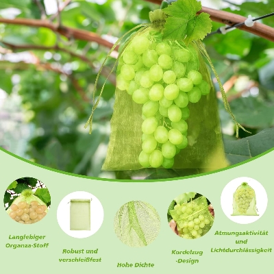 Picture of 15*20cm Plante Vegetable Netting Cover Fruit Protection Bags 10 Pcs