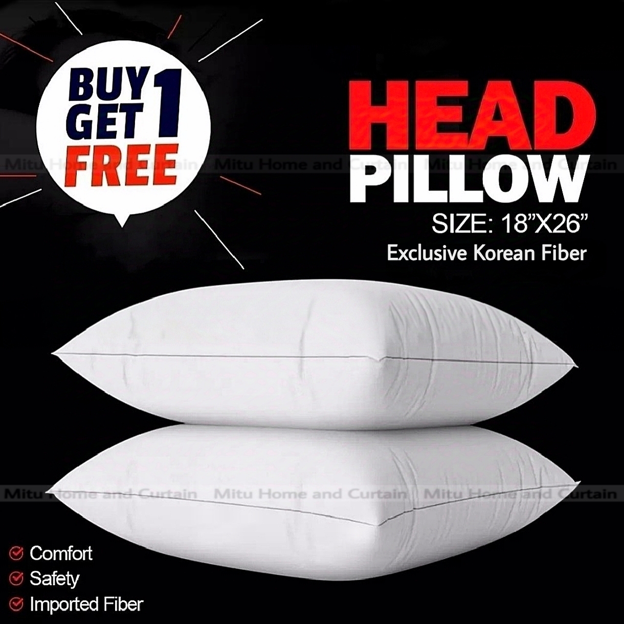 Buy Exclusive Korean fiber Head pillow standard 18*26 size Cotton Fabric Head Pillow ( Buy 1 get 1 ) Mathar balish Online in Bangladesh at Best Prices on Othoba.com.