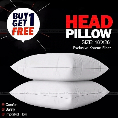 Buy Exclusive Korean fiber Head pillow standard 18*26 size Cotton Fabric Head Pillow ( Buy 1 get 1 ) Mathar balish Online in Bangladesh at Best Prices on Othoba.com.
