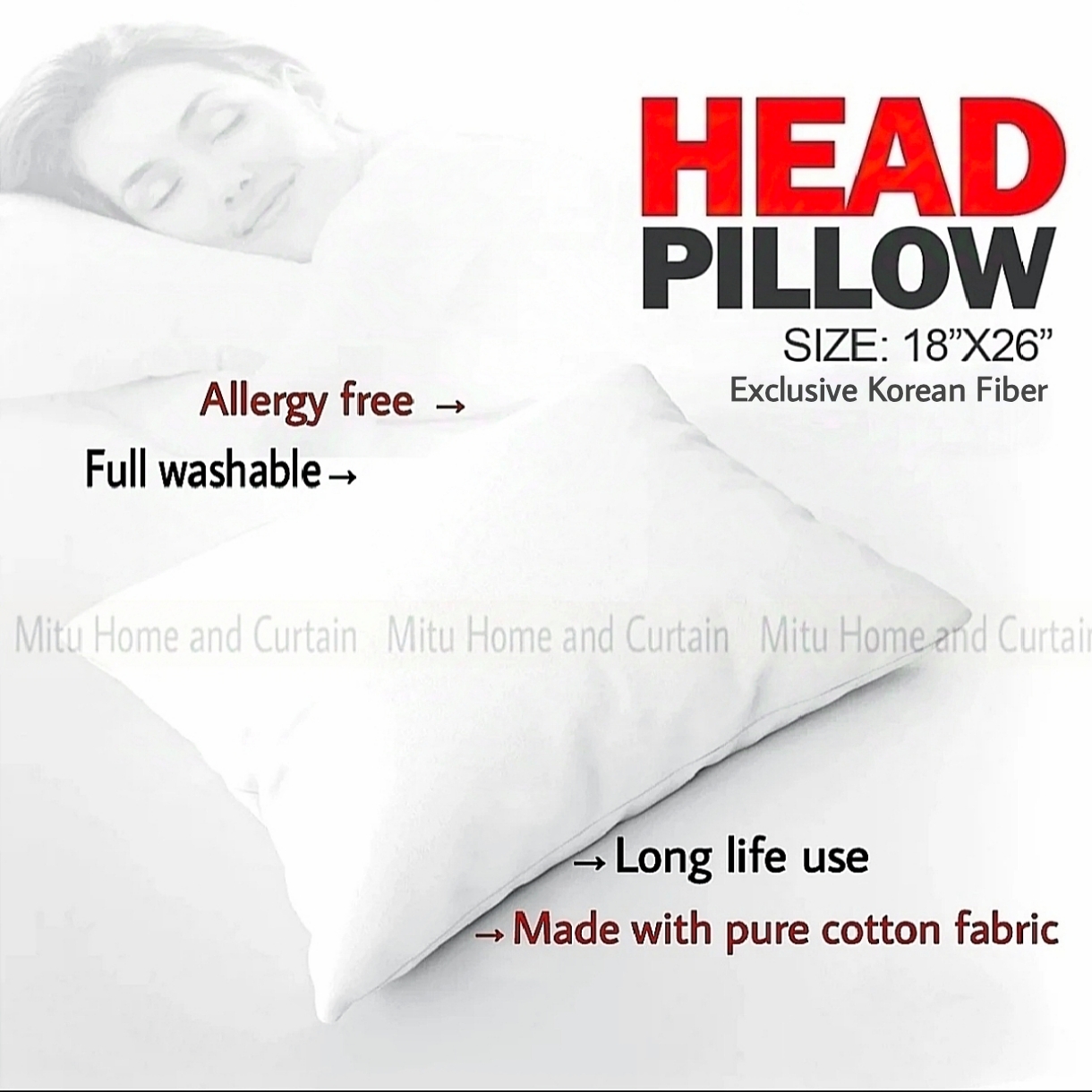 	Buy 1 piece Exclusive Korean fiber Head pillow standard 18*26 size Cotton Fabric Head Pillow Mathar balish Online in Bangladesh at Best Prices on Othoba.com.