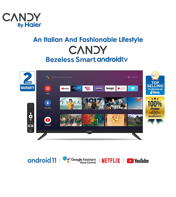 Buy Haier  32" Candy Bezeless Smart Android LED TV (C32K7G) at Best Price In Bangladesh
