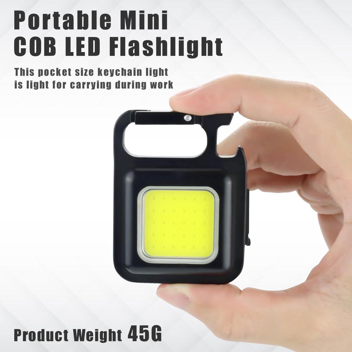 Picture of Mini LED Flash-light Work Light Portable Pocket Flas-hlight Keychains USB Rechargeable Small Light Corkscrew Waterproof Camping Lantern Magnet Design Fishing Emergency Lamp 3 Mode
