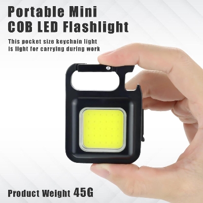 Picture of Mini LED Flash-light Work Light Portable Pocket Flas-hlight Keychains USB Rechargeable Small Light Corkscrew Waterproof Camping Lantern Magnet Design Fishing Emergency Lamp 3 Mode