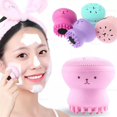 Picture of Silicone Facial Cleaning Brush For Limpiador Facial Octopus Shape Deep Pore Exfoliating Cleansing Face Brushes Skin Care - Multicolor-10