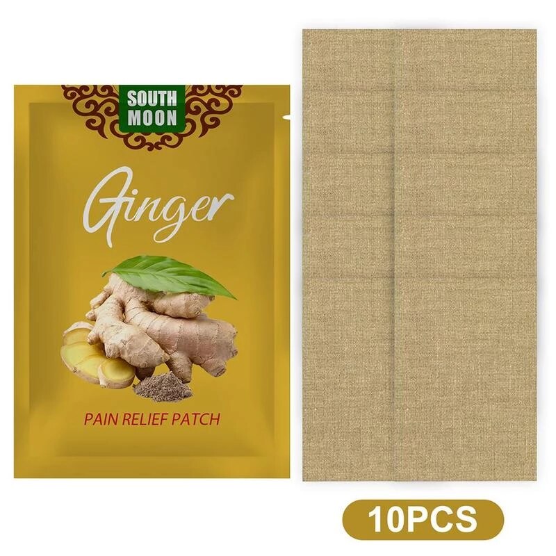 Picture of 10pcs Herbal Ginger Patch Body Detox Neck Knee Pad Pain Relief Health Care