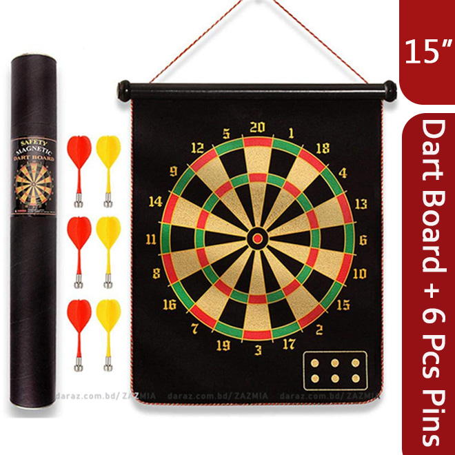 Picture of Magnetic Double Sided 15" Dartboard with 6 Pcs Magnet Dart Pins