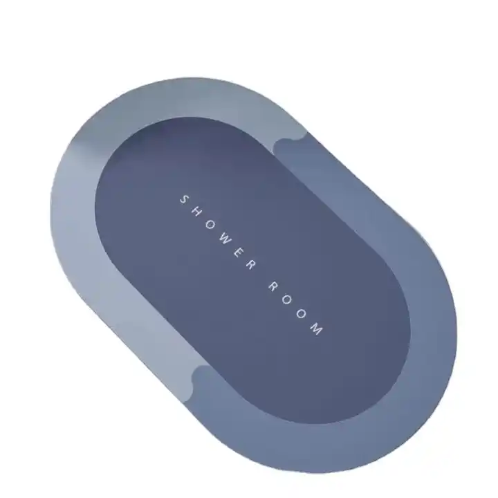 Picture of Super Absorbent Floor Mat, Memory Foam Bath Mat Absorbent Super Cozy Soft Strong Non-Slip Pvc Bathroom Rug Easy to Clean