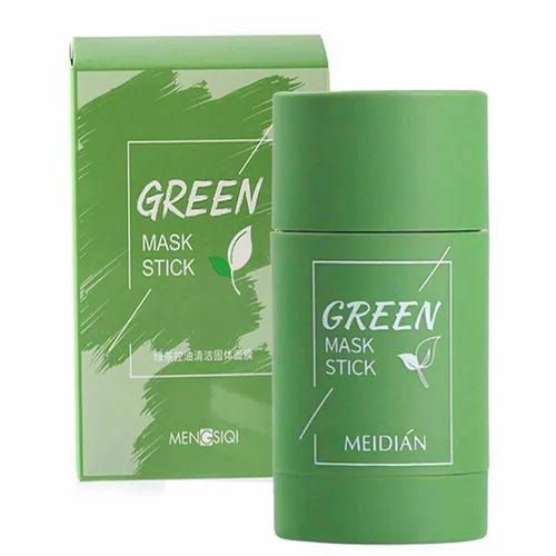 Picture of Green Tea Face Mask Stick Natural Nourish Skin Organic Clay Mask Stick Oil Control Moisturizing Brightening Detoxifying Acne Remover-40 gm
