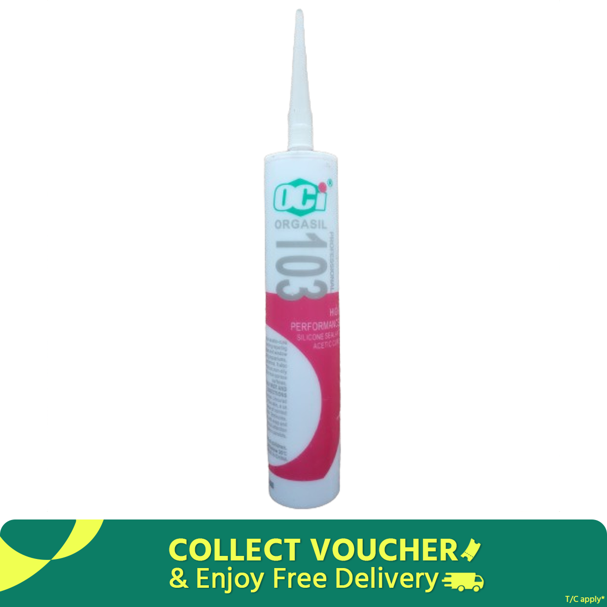 Picture of OCI Professional Silicon Sealant/300gm/103/OCI Orgasil/Silicon Gum/Rubber sealant/Hardware tools/Ceramic,glass,tiles,aluminium,wood sealant/Made in China