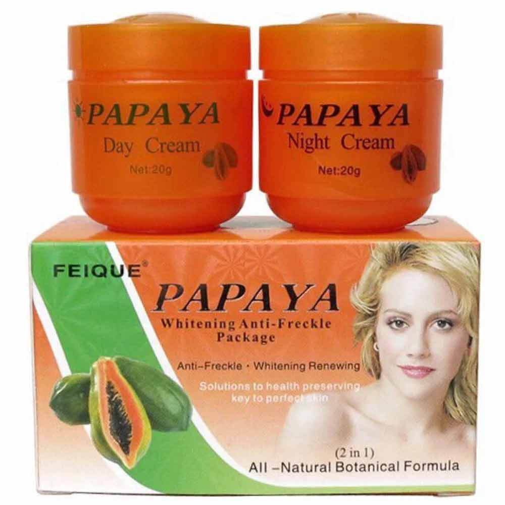 Picture of 2 in 1 FEIQUE Pa..paya Whitening Anti-Freckle Day Night Cream Set