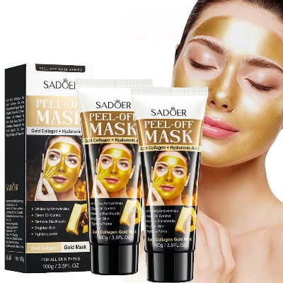 Picture of Sadoer Peel Off Mask, Gold Peel-Off Face Mask, Removal Gold Foil Peel Off Face Mask, Peel Off Face Mask Collagen