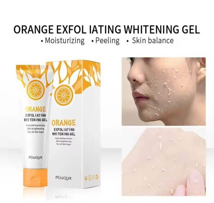 Picture of Orange Exfoliating Whitening Gel Brigten Scrub Face Remove Dryness Skin 50g New