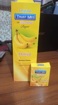 Picture of True Sex TRUST MEE Premium Dotted Super Extra Time,Banana,Apple and Strawberry flavour 3×10 30piece