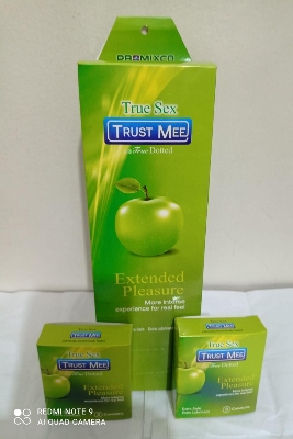 Picture of True Sex TRUST MEE Premium Dotted Super Extra Time,Banana,Apple and Strawberry flavour 3×10 30piece
