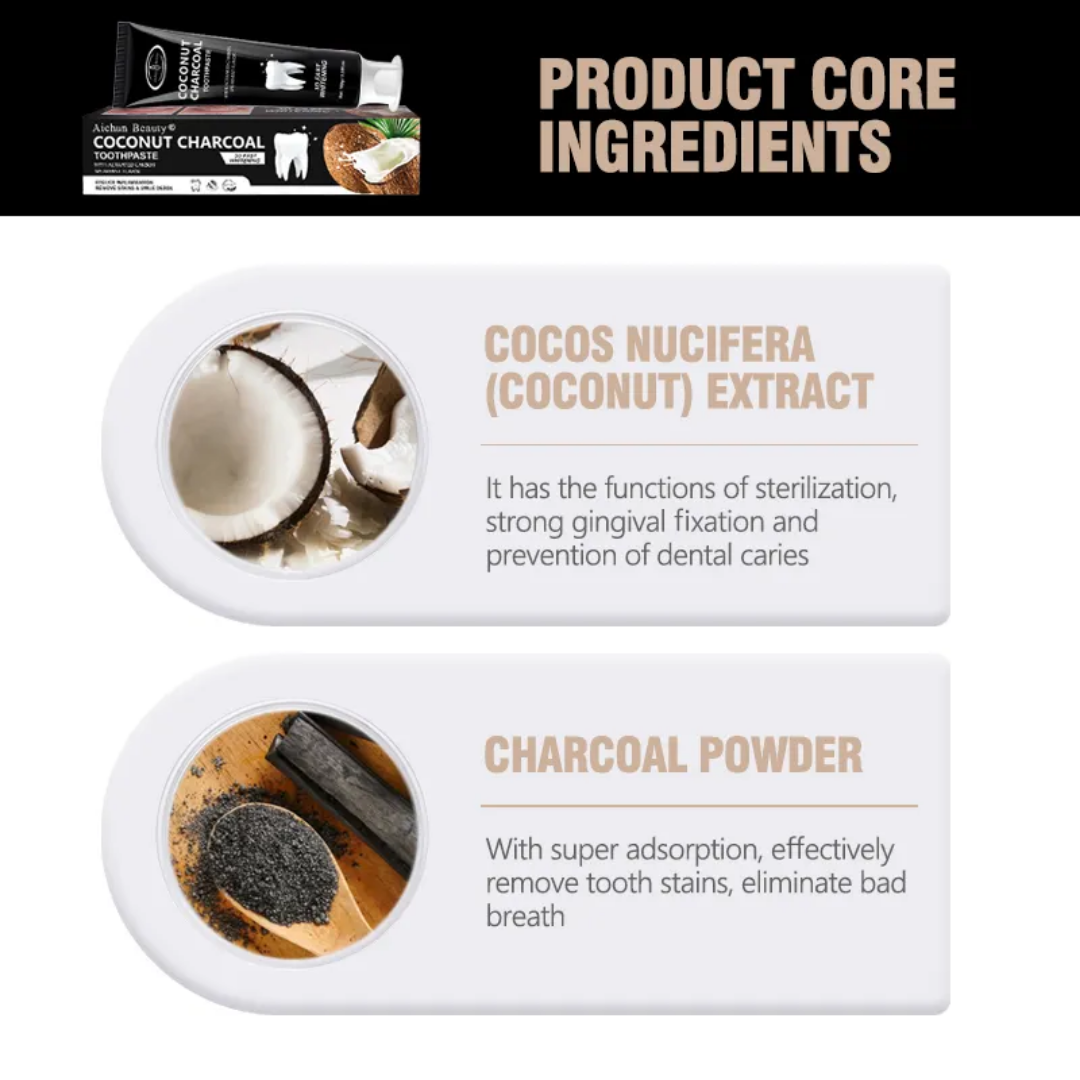 Picture of Aichun Beauty 3D Fast Whitening Coconut Charcoal Toothpaste 100g