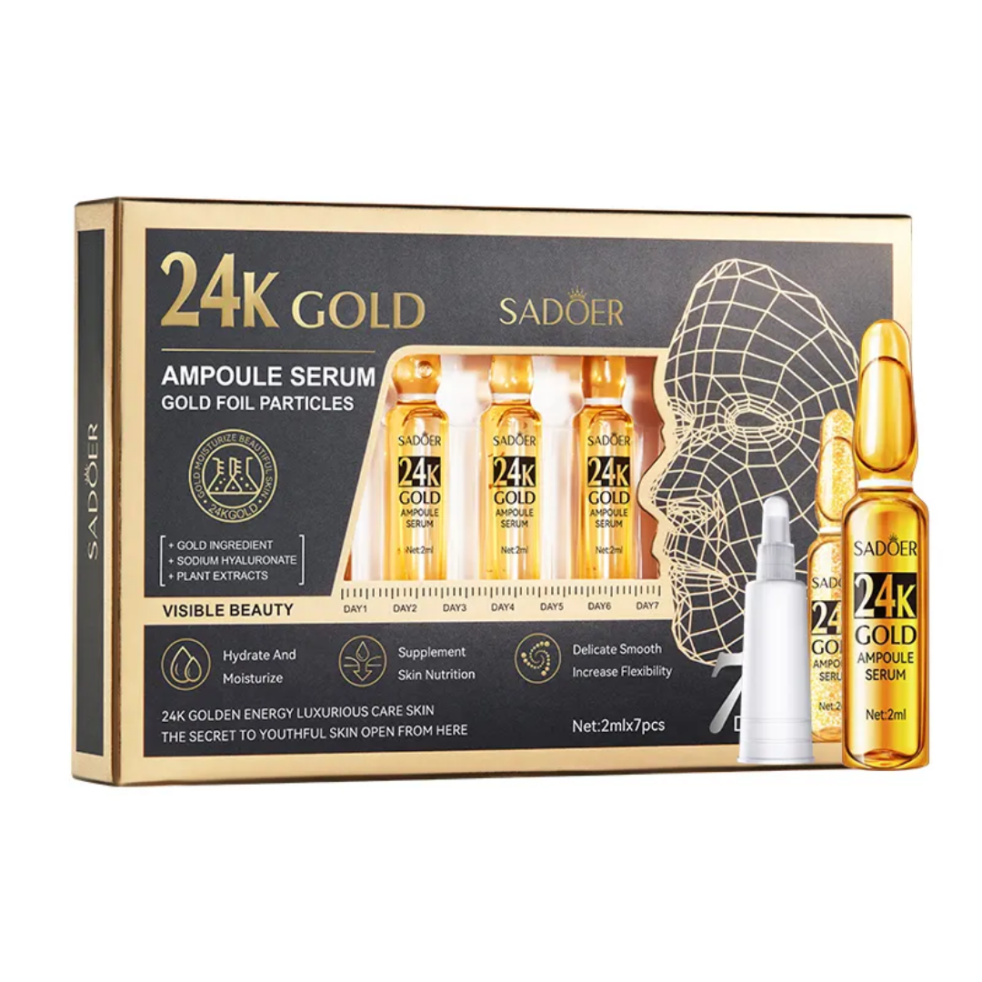 Picture of SADOER 24K Gold Ampoule Serum with Gold Foil Particles - 7 Pcs Set