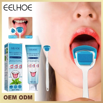 Picture of EELHOE Tongue Cleansing Gel and Tongue Scraper Kit - Fights Bad Breath, Special for Tongue (50g)