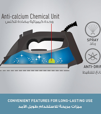 Buy Panasonic 2400W Lightweight Steam Iron, Ceramic soleplate, Adjustable Steam Setting (NI-U450) Dark Green Digital Square at the Best Price in Bangladesh