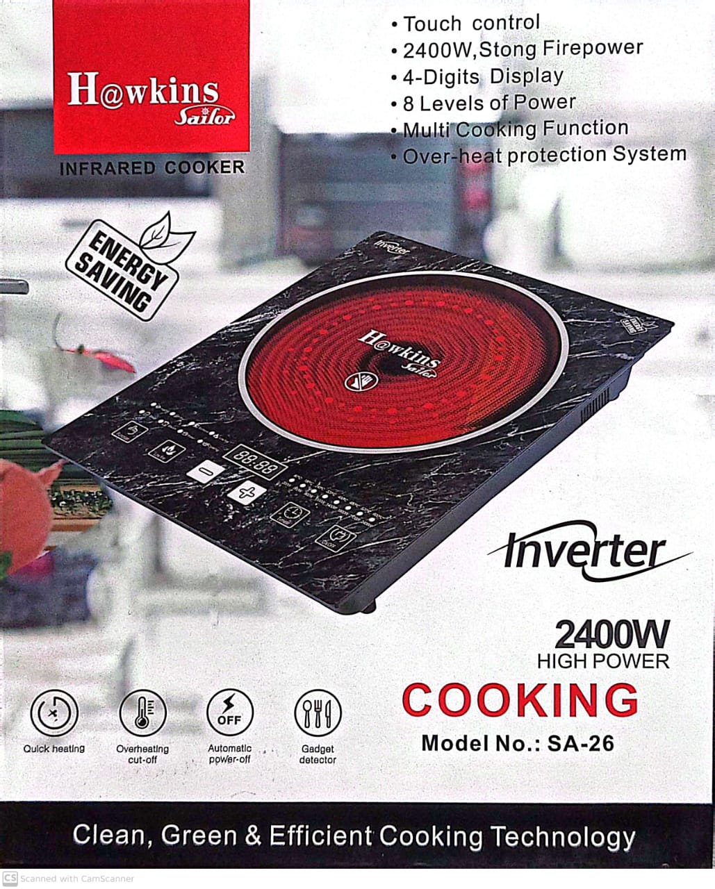 Picture of Hawkins Sailor 2400 watt Infrared Cooker (Model: SA-26)