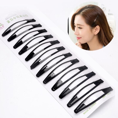 Picture of Hair Clips 6cm Pin Metal Snap for Women Hair band black (12pcs)