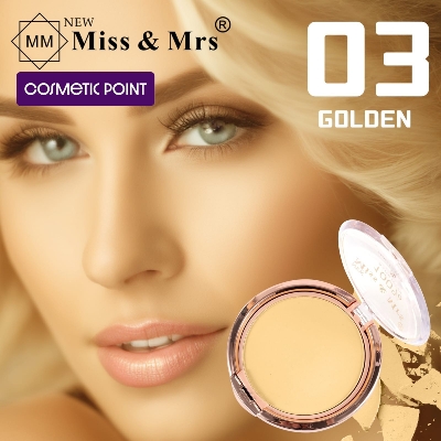 Picture of NEW Miss & Mrs Waterproof & matte Compact Powder Shade 03(GOLDREN)