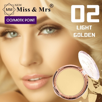 Picture of NEW Miss & Mrs Waterproof & matte Compact Powder Shade- 02(LIGHT GOLDEN)