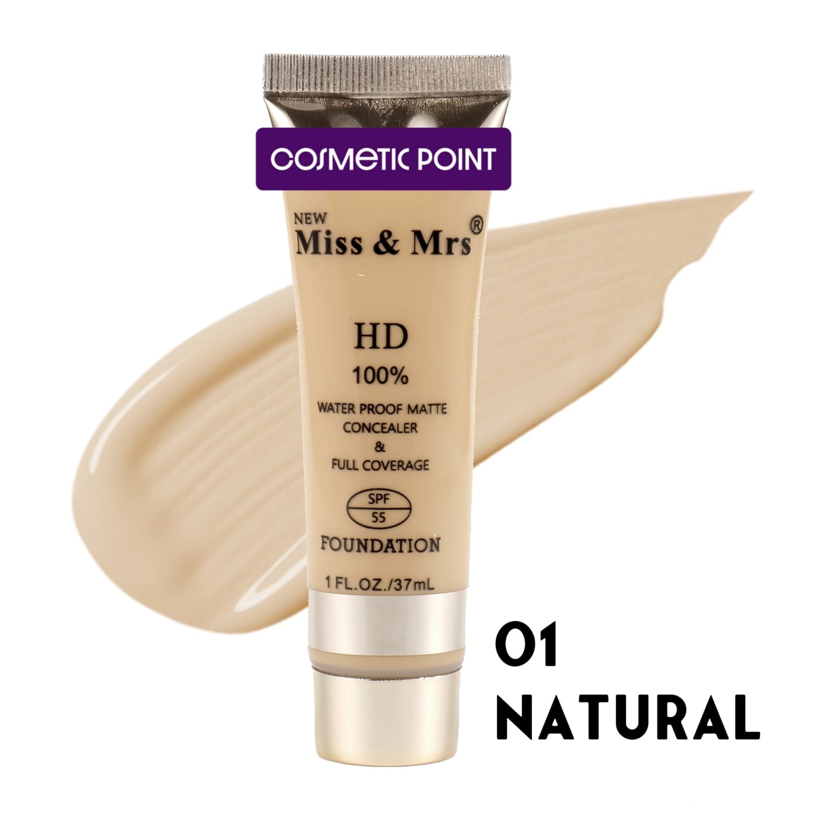 Picture of New Miss & Mrs HD Water Proof Matte Conceler & Full Coverage Foundation( 01 NATURAL)