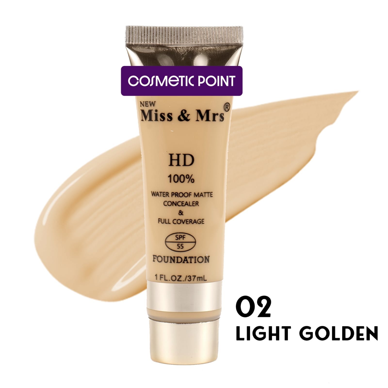 Picture of New Miss & Mrs HD Water Proof Matte Conceler & Full Coverage Foundation(02 LIGHT GOLDEN)