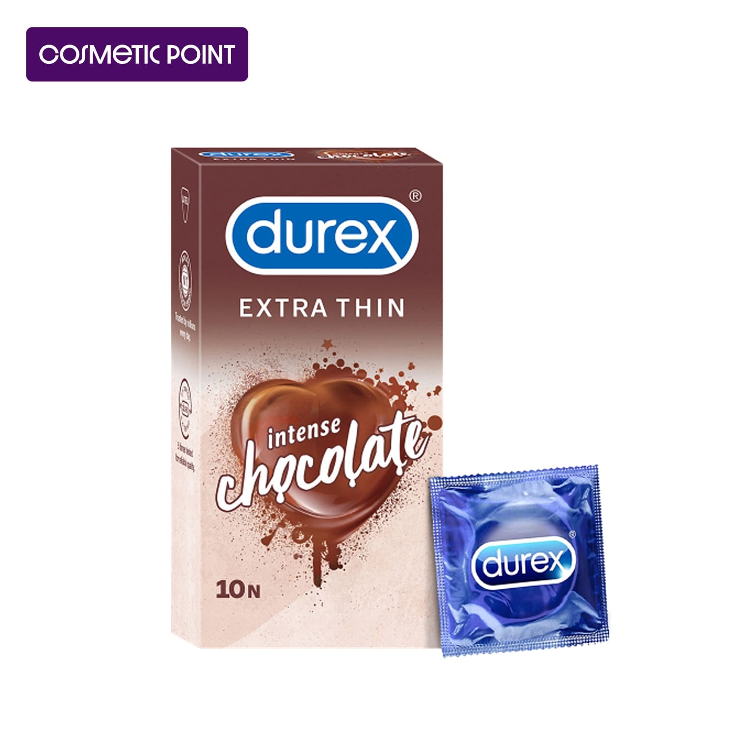 Picture of Durex Extra Thin Intense Chocolate Condom - 10Pcs Pack(India)