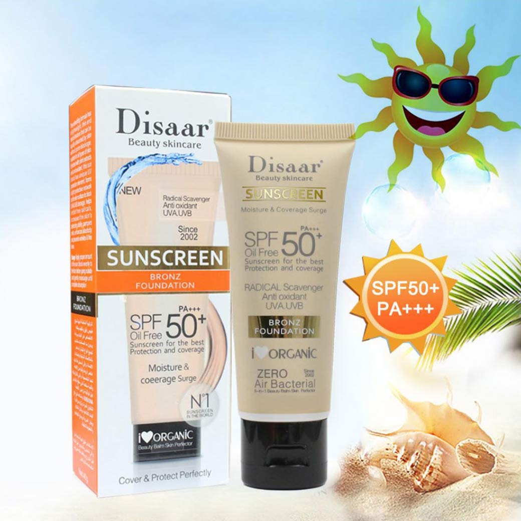 Picture of Disaar Beauty Skincare Oil Free SPF PA+++ 50+ Sunscreen Instant Protection UVA UVB Foundation - 40gm