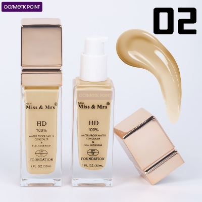 Picture of Miss & Mrs HD Waterproof Matte Full Coverage Foundation 30ml (shade - 2)