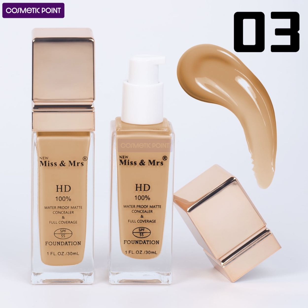 Picture of Miss & Mrs HD Waterproof Matte Full Coverage Foundation 30ml (shade - 3)