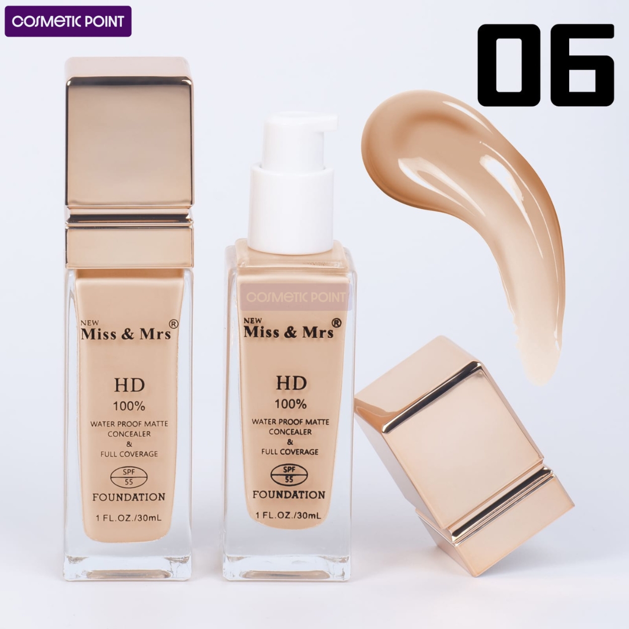 Picture of Miss & Mrs HD Waterproof Matte Full Coverage Foundation 30ml (shade - 06)