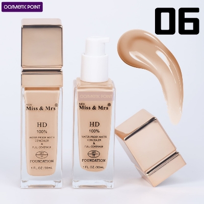 Picture of Miss & Mrs HD Waterproof Matte Full Coverage Foundation 30ml (shade - 06)