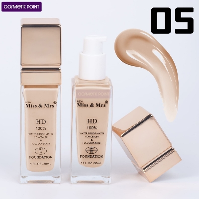 Picture of Miss & Mrs HD Waterproof Matte Full Coverage Foundation 30ml (shade - 05)