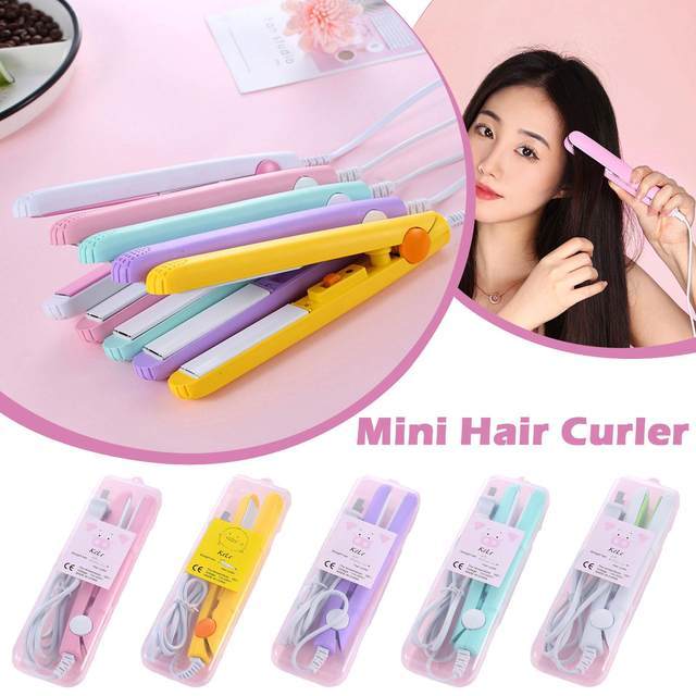 Picture of Curling Iron Mini Hair straightener Iron Ceramic Straightening Styling Tools Hair Curler Flat Iron Beard straightener