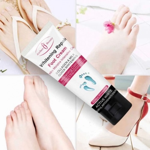 Buy Aichun Beauty Foot Whitening Cream Moisture Collagen & Milk Massage Cracked Heels 100g best Price in Bangladesh 