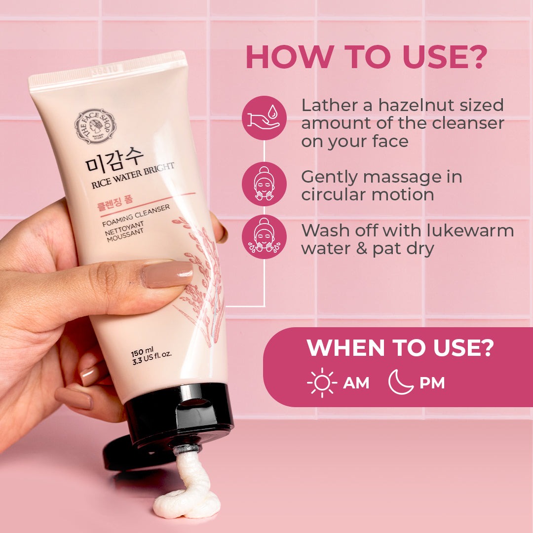 Buy The Face Shop Rice Water Bright Cleansing Foam – 150ml at best Price in Bangladesh 