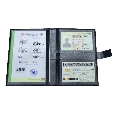 Picture of Use License Pouch Bag! PU Leather Documents Holder for Car & Bike.