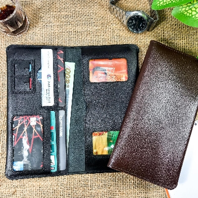 Picture of 100% Leather fashion Long Wallet, Business Wallets,Two Fold Ultra-thin Long Wallet Travel Purses Coin Pouch ID Credit Cards Holders