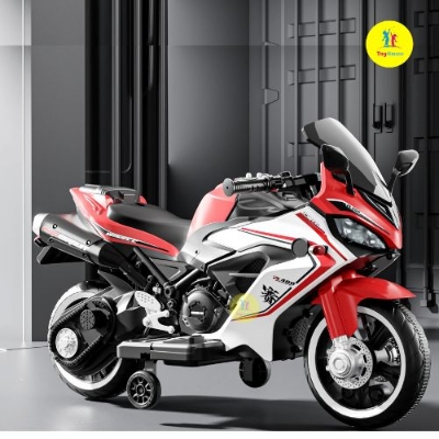 Picture of CE Unisex Kids Electric Ride-On Luxury Bike 400 – Battery Powered Vehicle with Wheel Drive, Music & LED Lights – Premium Plastic Body