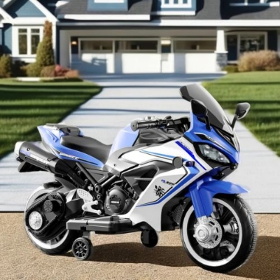 Picture of CE Unisex Kids Electric Ride-On Luxury Bike 400 – Battery Powered Vehicle with Wheel Drive, Music & LED Lights – Premium Plastic Body