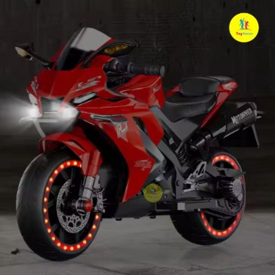 Picture of Kids Electric Ride-On Motorcycle QD1900SM – Rechargeable Battery Powered Motorbike with LED Lights & Music – Red – Imported from Hongkong