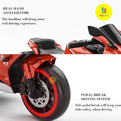 Picture of R15 Battery Operated Ride-On Bike for Kids – 12V Rechargeable Motorcycle with LED Lights, Bluetooth & Music – Electric Baby Toy Bike