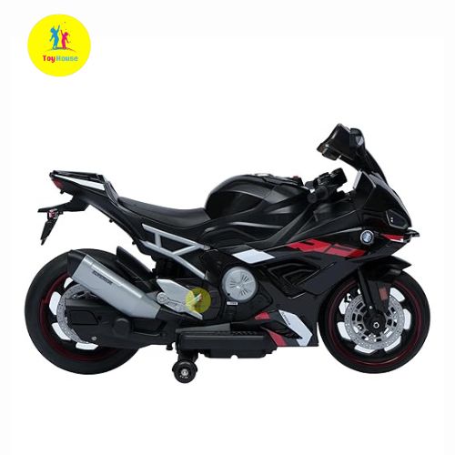 Picture of JN Creations 12V Kids Ride-On BMW S1000 RR Electric Bike 008 – Battery Operated Motorcycle with LED Wheels, Side Stand & Music – Red