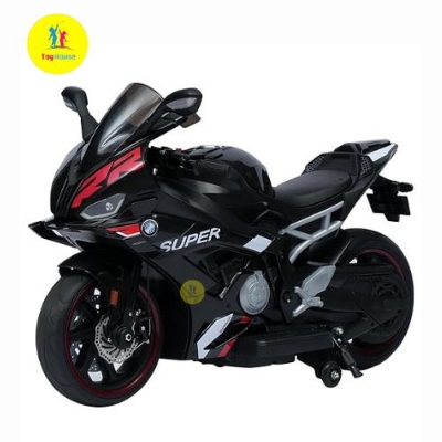 Picture of JN Creations 12V Kids Ride-On BMW S1000 RR Electric Bike 008 – Battery Operated Motorcycle with LED Wheels, Side Stand & Music – Red