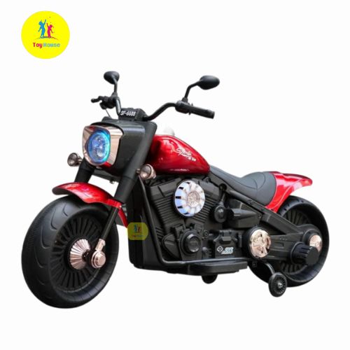 Picture of Harley Davidson ZTN SF6688 Rechargeable Electric Ride-On Bike for Kids – 12V Battery Powered Motorcycle with Music, LED Lights & Side Wheels